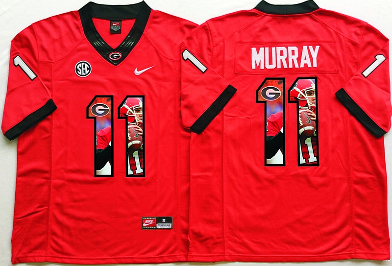 NCAA Georgia Bulldogs Red #11 Murray Fashion Jersey