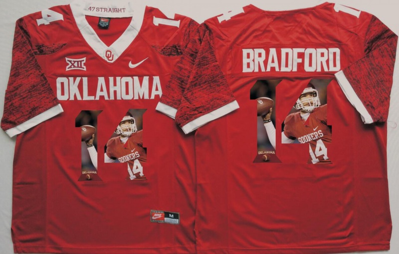 NCAA Oklahoma Sooners Red #14 Bradford Fashion Jersey