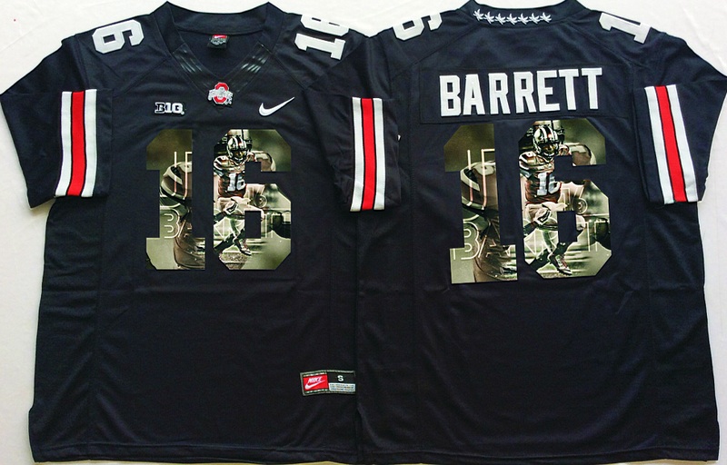 NCAA Ohio State Buckeyes Black #16 Barrett Fashion Jersey