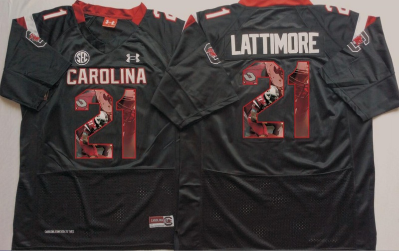 NCAA South Carolina Gamecock Black #21 Lattimore Fashion Jersey