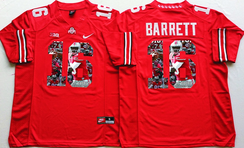 NCAA Ohio State Buckeyes Red #16 Barrett Fashion Jersey