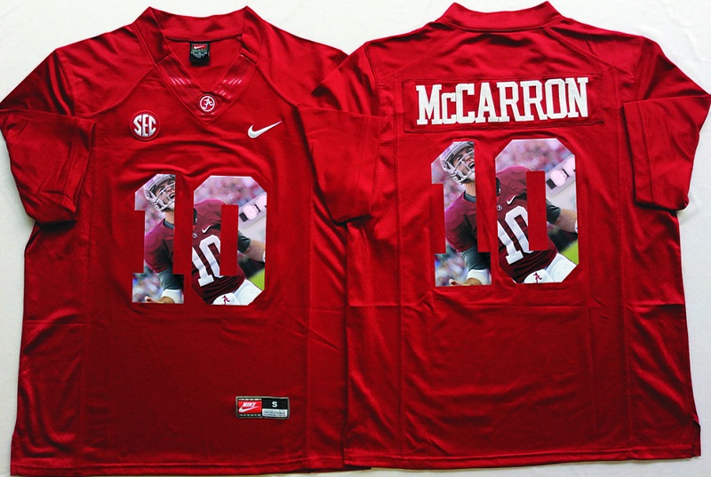 NCAA Alabama Crimson Tide Red Limited #10 McCarron Fashion Jersey