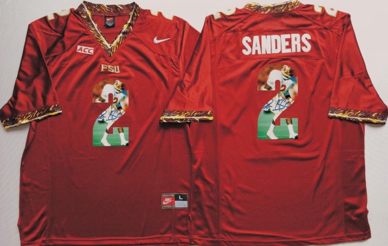 NCAA Florida State Seminoles Red #2 Sanders Fashion Jersey