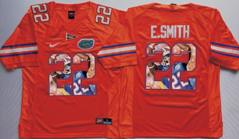 NCAA Florida Gators Orange #22 E.Smith Fashion Jersey