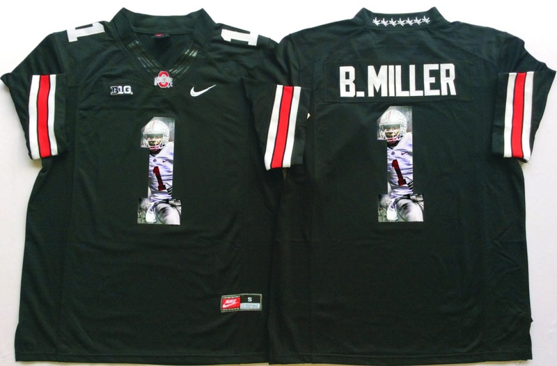 NCAA Ohio State Buckeyes Black #1 B.Miller Fashion Jersey