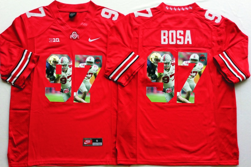 NCAA Ohio State Buckeyes Red #97 Bosa Fashion Jersey
