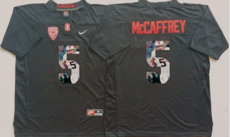 NCAA Stanford Cardinals #5 McCAFFREY Black Fashion Jersey
