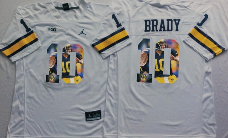 NCAA Michigan Wolverines White #10 Brady Fashion Jersey