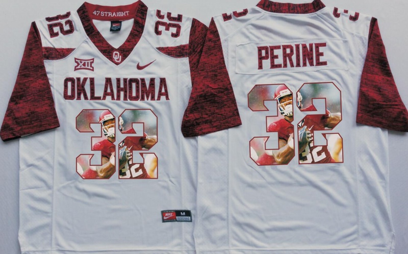 NCAA Oklahoma Sooners White Limited #32 Perine Fashion Jersey