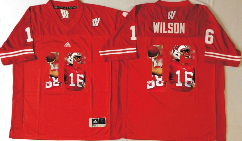 NCAA Wisconsin Badgers Red #16 Wilson Fashion Jersey