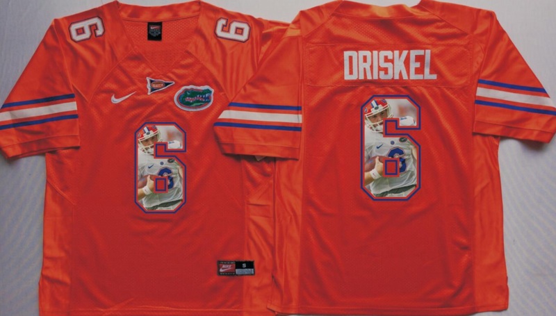 NCAA Florida Gators Orange #6 Driskel Fashion Jersey