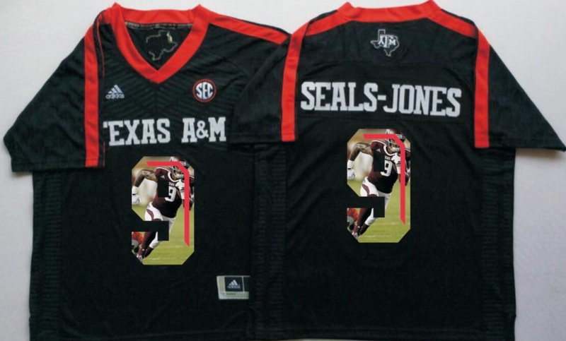 NCAA Texas A&M Aggies Black #9 Seals-Jones Fashion Jersey