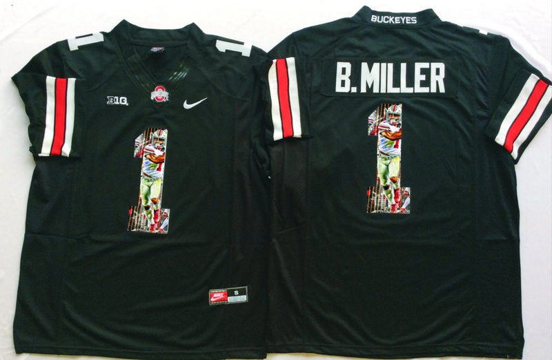 2016 Ohio State Buckeyes Black #1 B.Miller Black Jersey