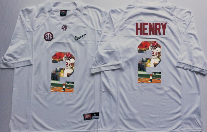 NCAA Alabama Crimson Tide White #2 Henry Fashion Jersey 
