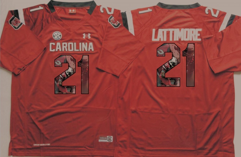 NCAA South Carolina Gamecock Red #21 Lattimore Fashion Jersey