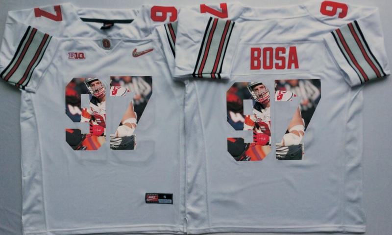 NCAA Ohio State Buckeyes White #97 Bosa Fashion Jersey