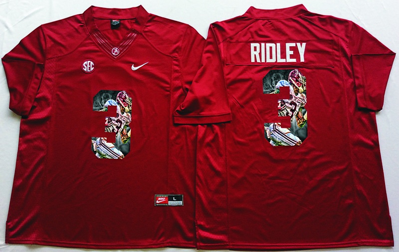 NCAA Alabama Crimson Tide Red Limited #3 Ridley Fashion Jersey