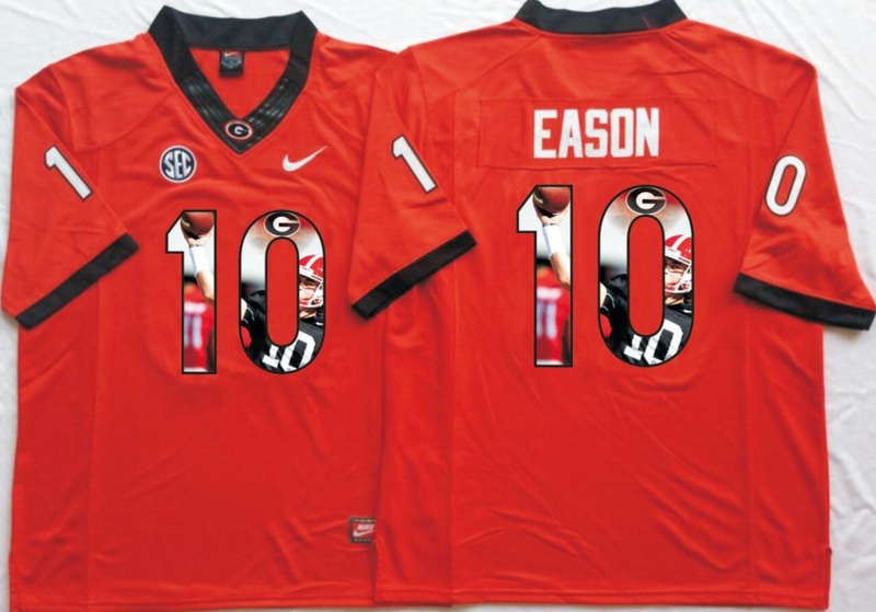 NCAA Georgia Bulldogs Red #10 Eason Fashion Jersey