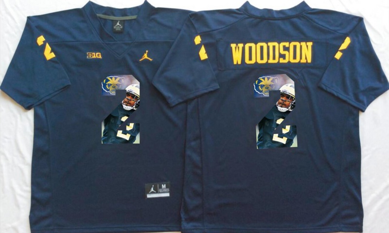 NCAA Michigan Wolverines Blue #2 Woodson Fashion Jersey