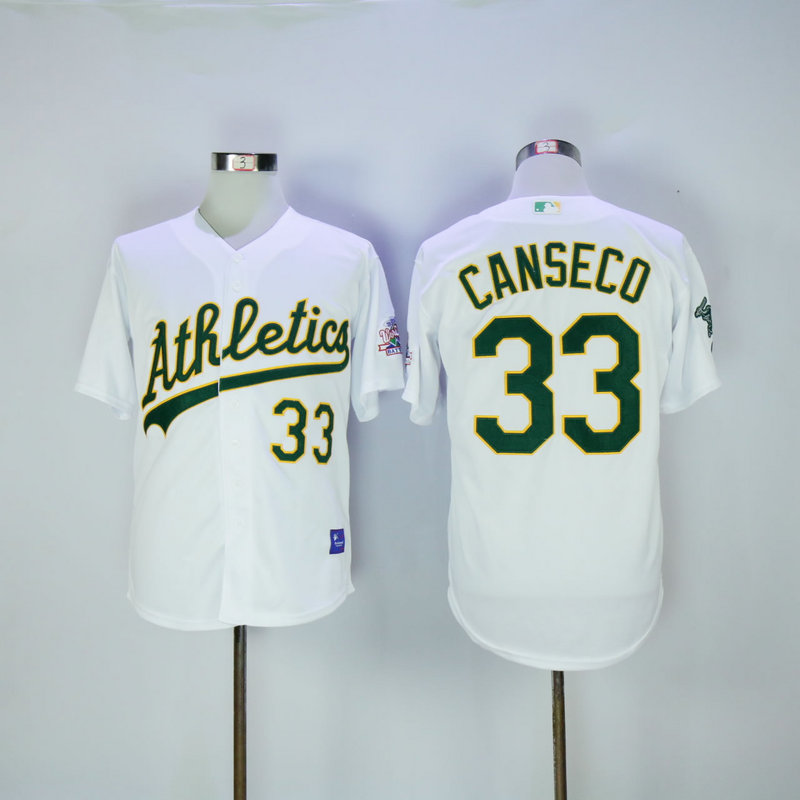 MLB Oakland Athletics #33 Canseco White Throwback Jersey