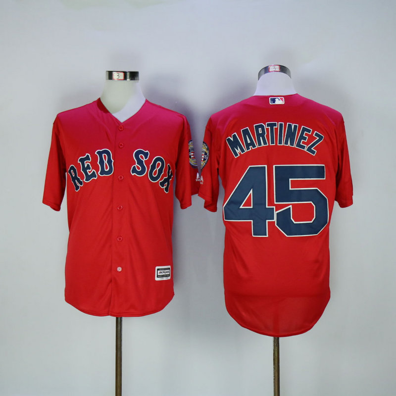 MLB Boston Red Sox #45 Martinez Red Elite Jersey with Patch