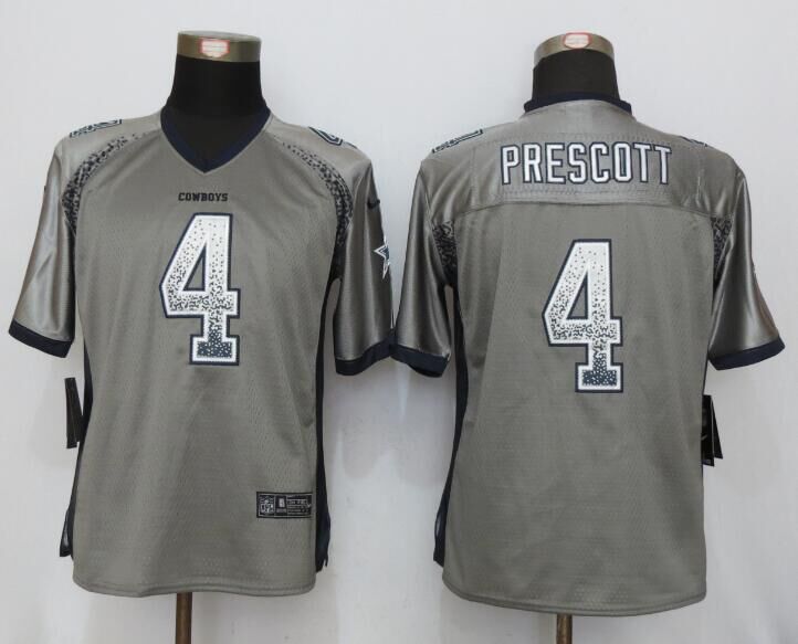 Women NEW Nike Dallas cowboys 4 Prescott Drift Fashion Gray Elite Jersey