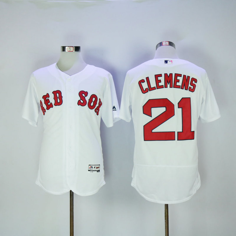 MLB Boston Red Sox #21 Clemens White Elite Jersey
