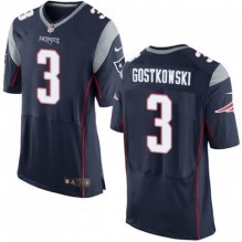 NFL New England Patriots #3 Gostkowski Blue Elite Jersey