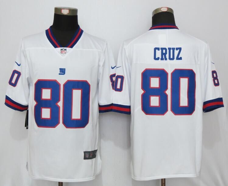 New Nike York Giants 80 Cruz Navy White Color Rush Limited Jersey