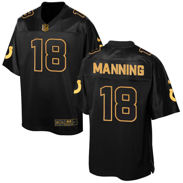 NFL Indianapolis Colts #18 Manning Black Gold Elite Jersey
