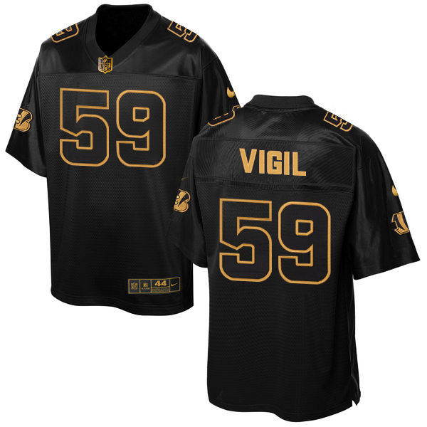 NFL Cincinnati Bengals #59 Vigil Black Gold Elite Jersey