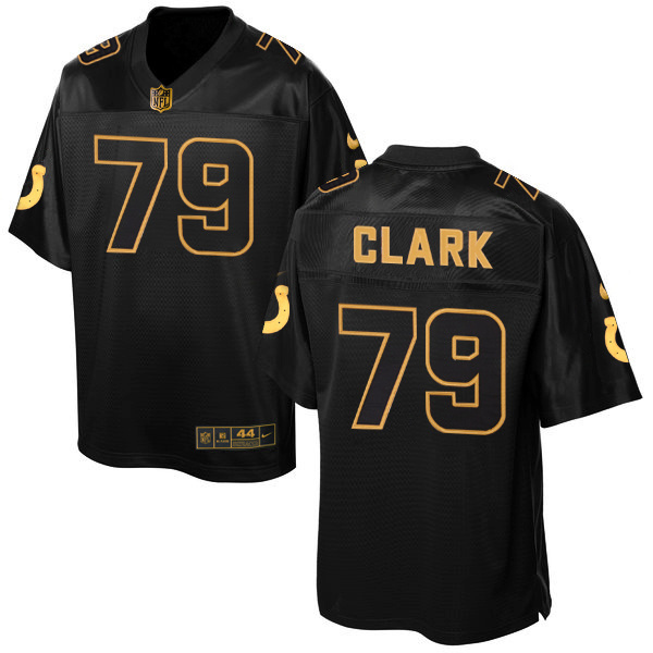NFL Indianapolis Colts #79 Clark Black Gold Elite Jersey