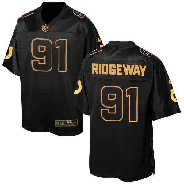 NFL Indianapolis Colts #91 Ridgeway Black Gold Elite Jersey