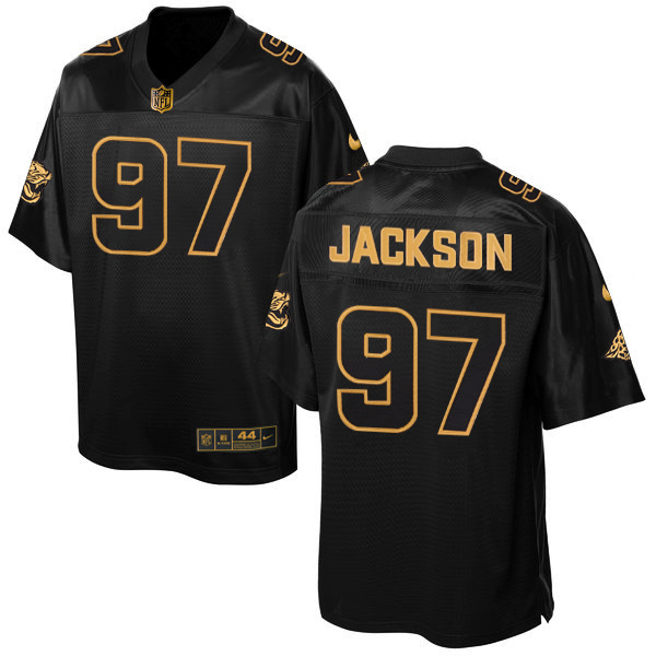 NFL Jacksonville Jaguars #97 Jackson Black Gold Elite Jersey