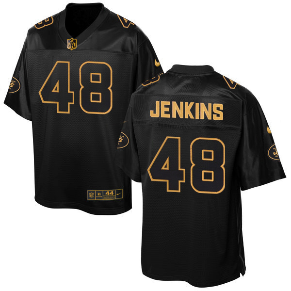 NFL New York Jets #48 Jenkins Black Gold Elite Jersey