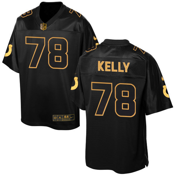 NFL Indianapolis Colts #78 Kelly Black Gold Elite Jersey