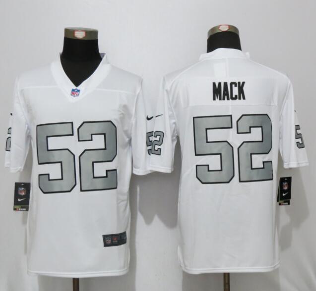 New Nike Oakland Raiders 52 Mack Navy White Color Rush Limited Jersey  