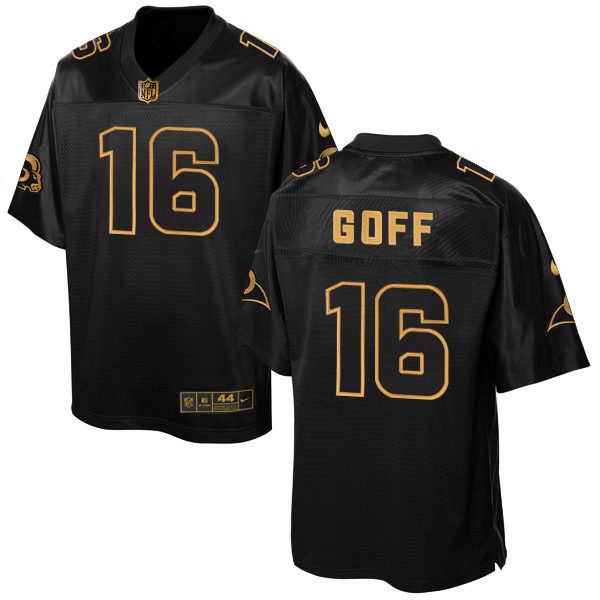 NFL Los Angeles Rams #16 Goff Black Gold Elite Jersey