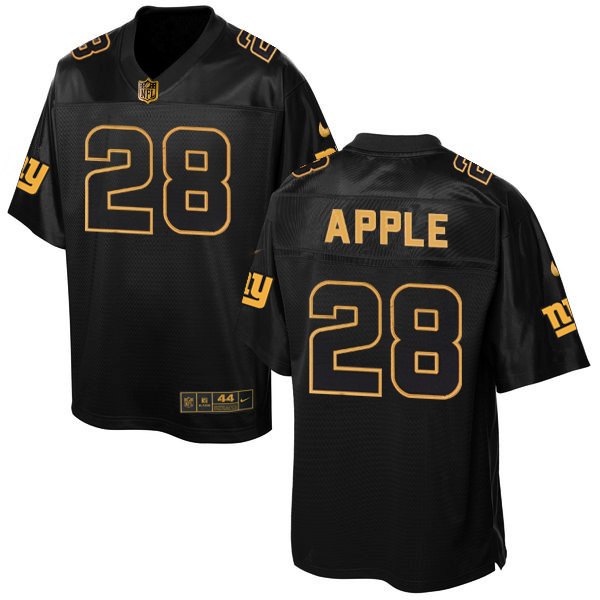 NFL New York Giants #28 Apple Black Gold Elite Jersey
