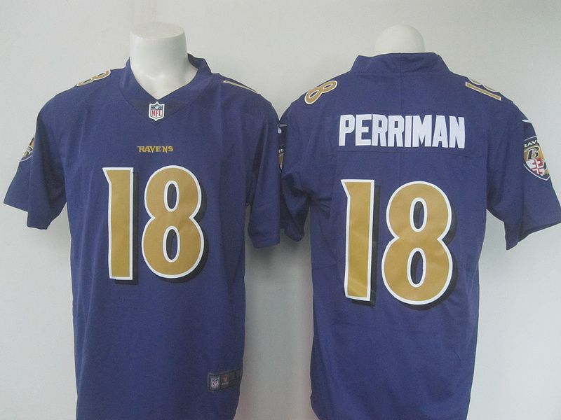 NFL Baltimore Ravens #18 Perriman Purple Rush Jersey