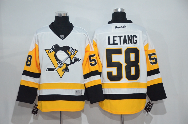 NHL Pittsburgh Penguins #58 Letang White Jersey