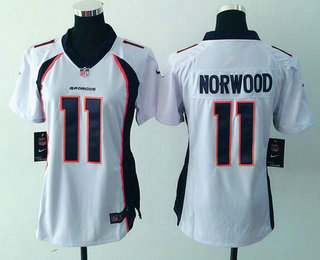 Women NFL Denver Broncos #11 Norwood White Jersey