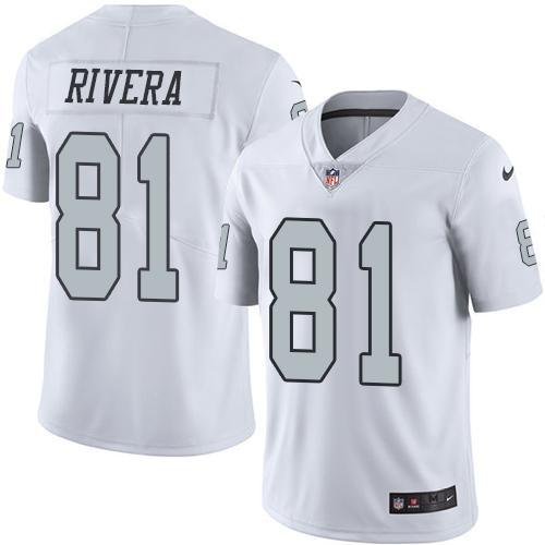 NFL Oakland Raiders #81 Rivera White Color Rush Jersey