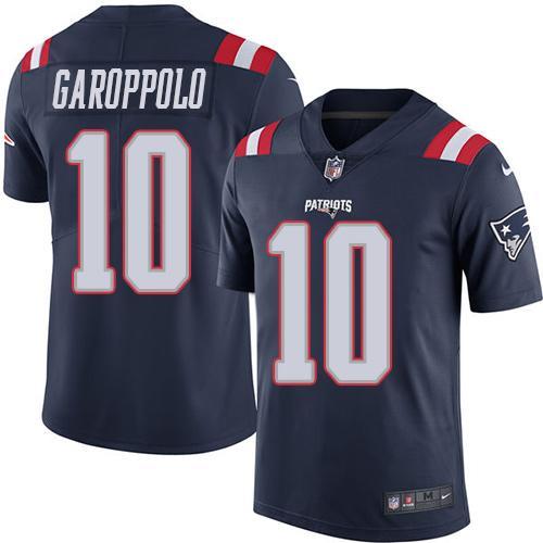 NFL New England Patriots #10 Garoppolo Blue Rush Jersey