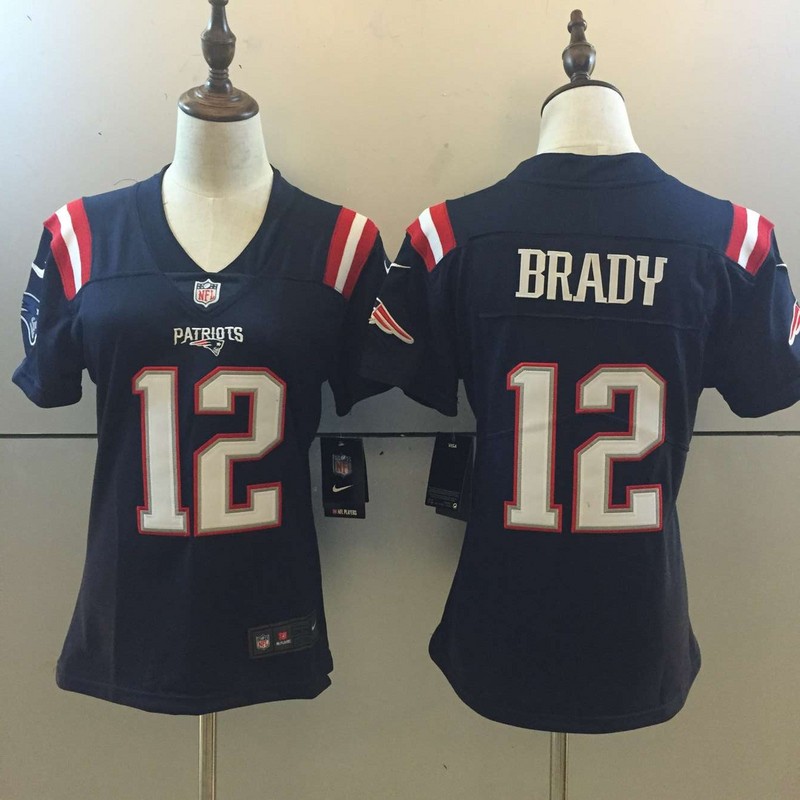 Womens NFL New England Patriots #12 Brady Blue Color Rush Jersey
