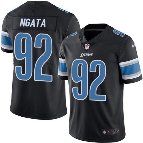 NFL Detriot Lions #92 Ngata Black Color Rush Jersey