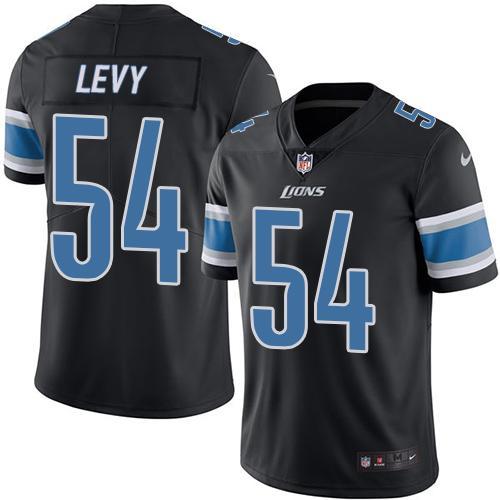 NFL Detriot Lions #54 Levy Black Color Rush Jersey