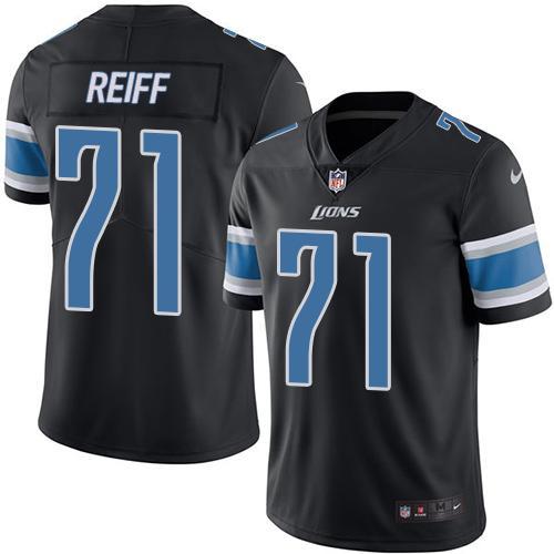 NFL Detriot Lions #71 Reiff Black Color Rush Jersey