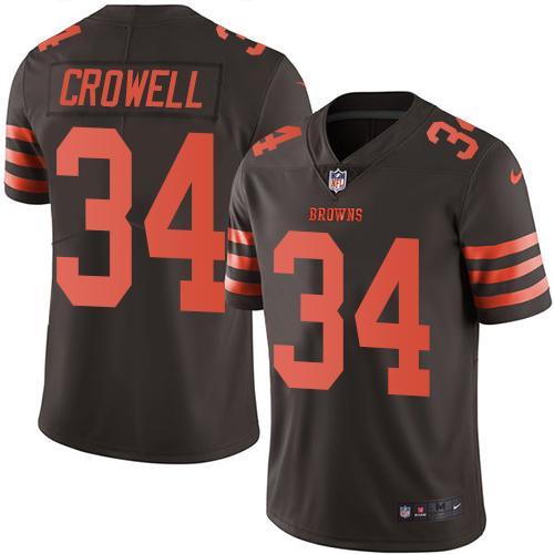 NFL Cleveland Browns #34 Crowell Vapor Limited Jersey 