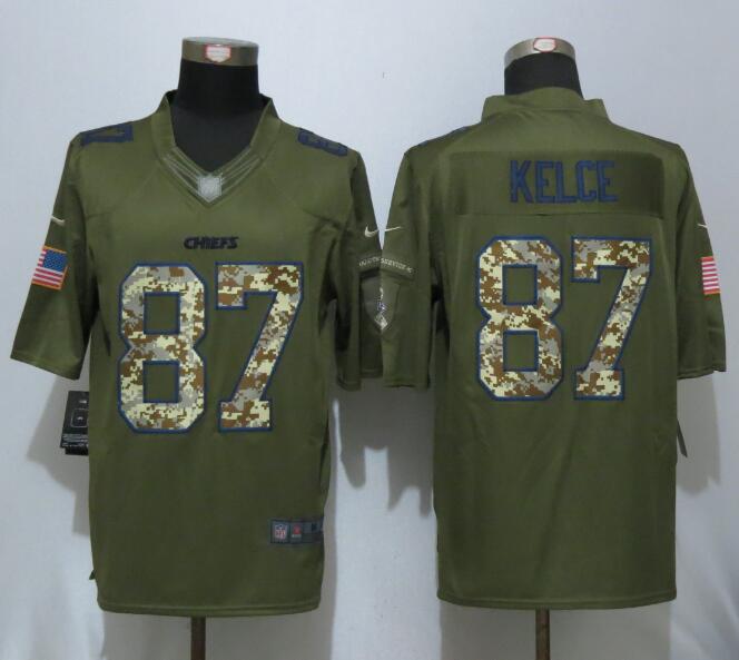 New Nike Kansas City Chiefs 87 Kelce Salute To Service Limited Jersey  